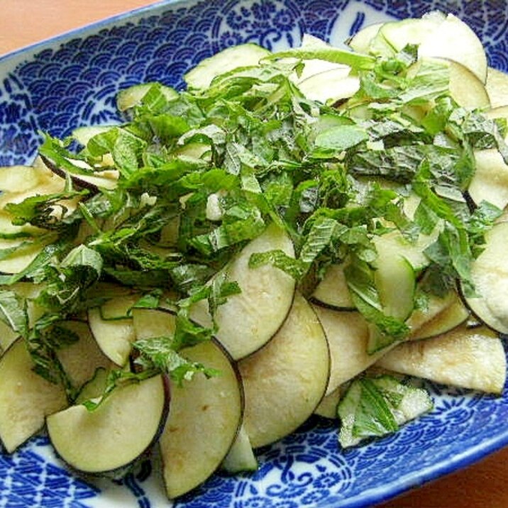 5分で漬物❤ナス&キュウリのポン酢和え♪(大葉)